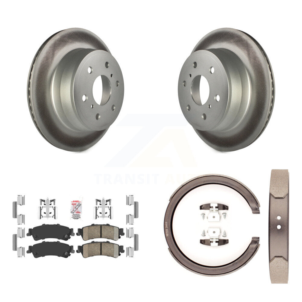 Kit de plaquettes en céramique et de patins de frein de stationnement pour rotors arrière à revêtement de disque KGA-106742