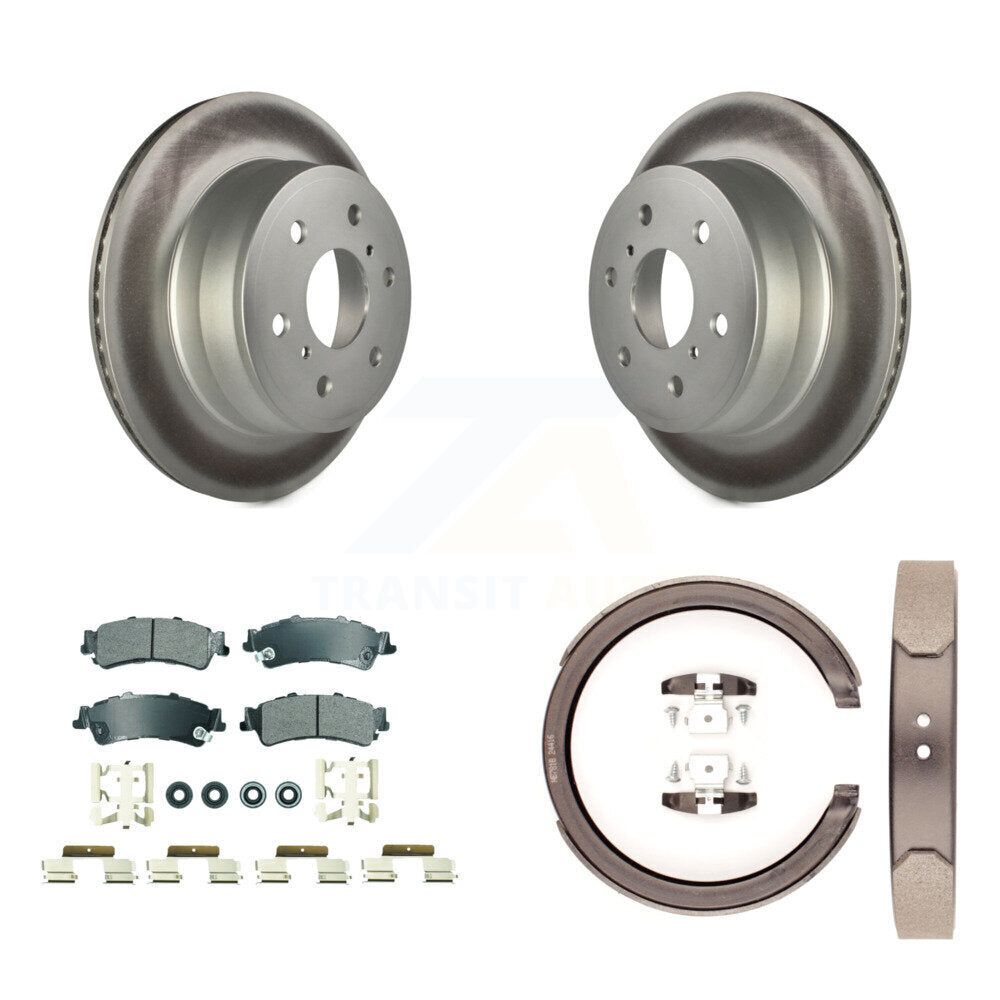 Kit de plaquettes semi-métalliques et de patins de frein de stationnement pour rotors arrière à revêtement de disque