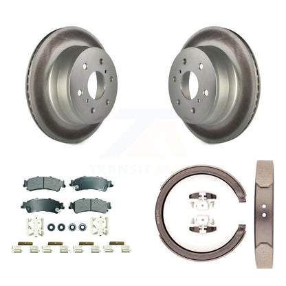 Kit de plaquettes semi-métalliques et de patins de frein de stationnement pour rotors arrière à revêtement de disque