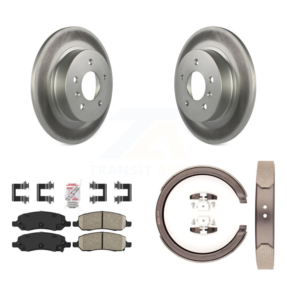 Kit de plaquettes en céramique et de patins de frein de stationnement, Rotors à revêtement de disque arrière pour Cadillac DTS