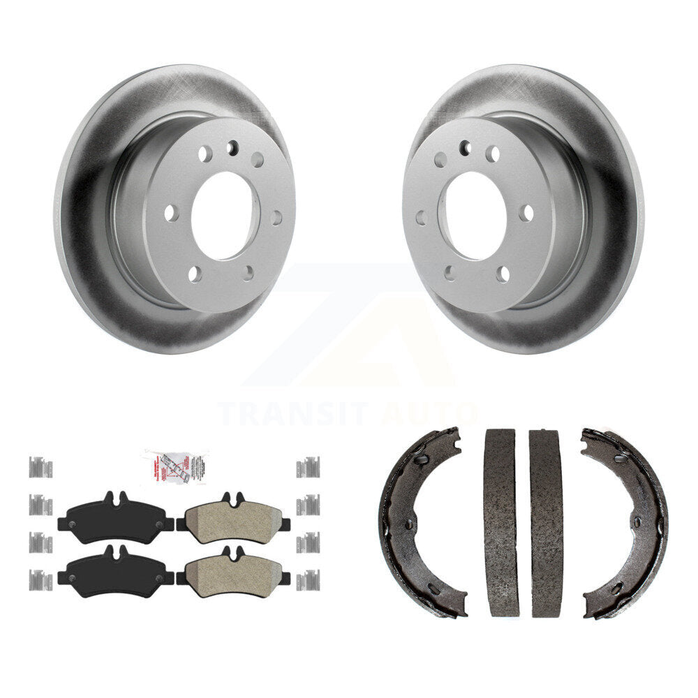 Kit de plaquettes semi-métalliques et de patins de stationnement pour rotors arrière à revêtement de disque pour Sprinter 250