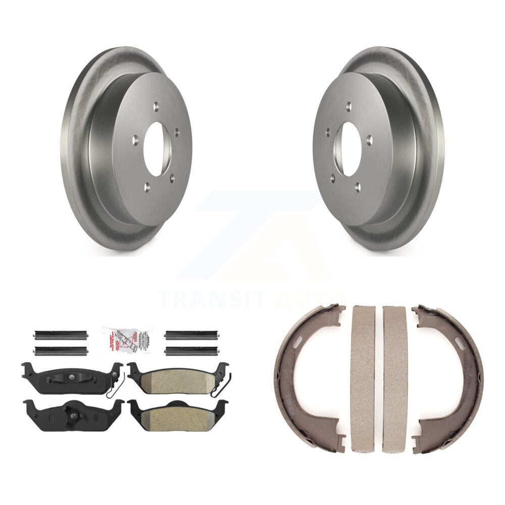Kit de plaquettes semi-métalliques et de patins de stationnement pour rotors arrière à revêtement de disque, pour Ford F-150
