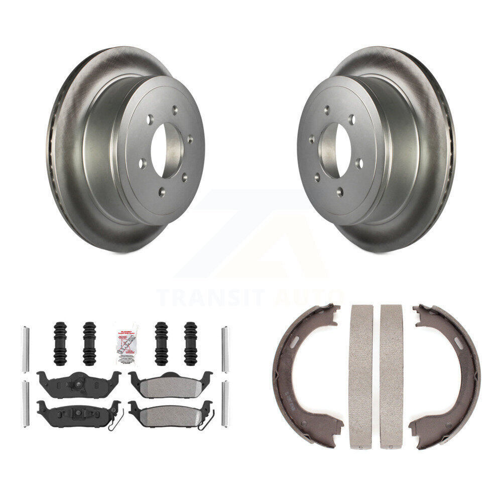 Kit de plaquettes semi-métalliques et de patins de stationnement pour rotors arrière à revêtement de disque, pour Ford F-150
