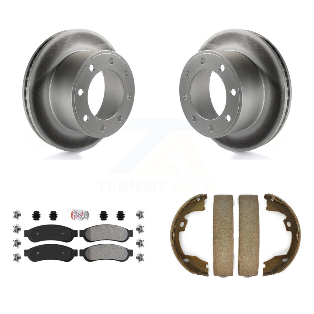 Kit de chaussures de stationnement avec disques semi-métalliques, Rotors recouverts de disques arrière, pour Ford F-350 Dut