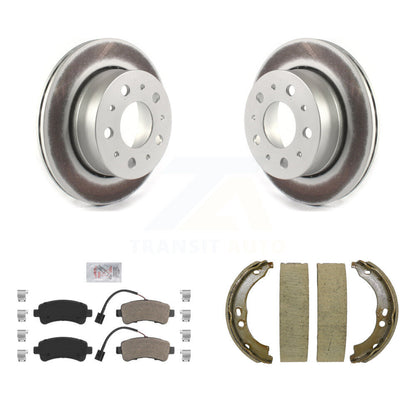 Kit de plaquettes semi-métalliques et de patins de stationnement pour rotors arrière à revêtement de disque pour Ram ProMaste