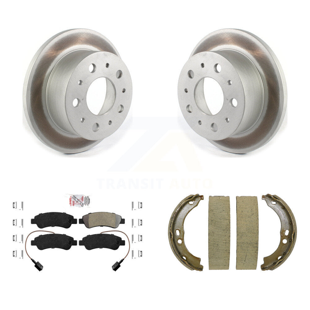Kit de plaquettes semi-métalliques et de patins de stationnement pour rotors arrière à revêtement de disque pour Ram ProMaste