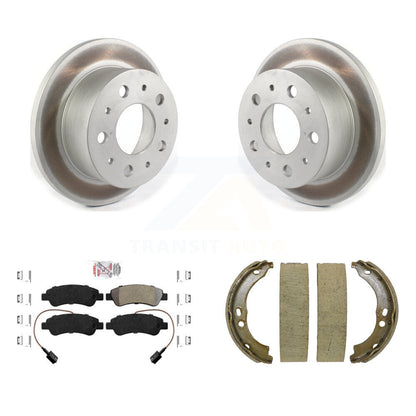 Kit de plaquettes semi-métalliques et de patins de stationnement pour rotors arrière à revêtement de disque pour Ram ProMaste