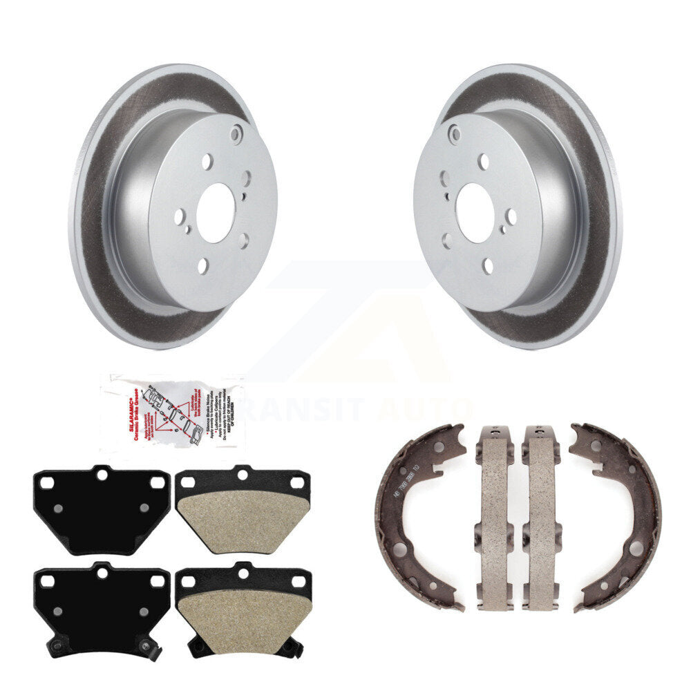 Kit de plaquettes semi-métalliques et de chaussures de stationnement pour Rotors à revêtement de disque arrière pour Toyota Matri