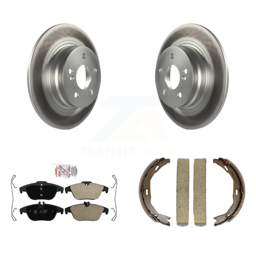 Kit de plaquettes semi-métalliques et de chaussures de stationnement pour rotors arrière à revêtement de disque pour Mercedes-Ben