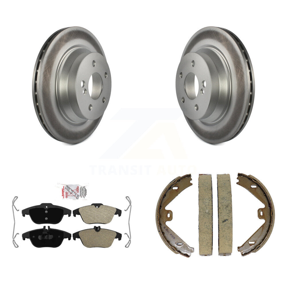 Kit de plaquettes semi-métalliques et de chaussures de stationnement pour rotors arrière à revêtement de disque pour Mercedes-Ben