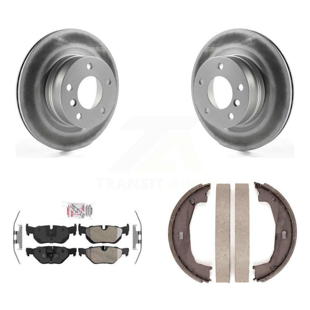 Kit de chaussures de stationnement à plaquettes semi-métalliques avec rotors recouverts de disque arrière pour BMW 128i 08-13