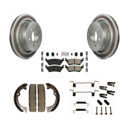 Rotors à revêtement de disque arrière, plaquettes semi-métalliques, Kit de quincaillerie pour chaussures de frein de stationnement pour