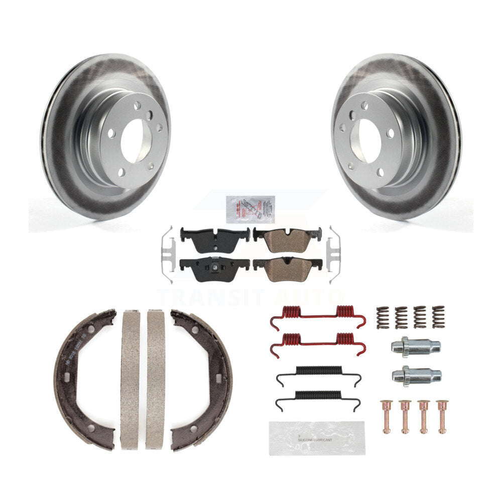 Rotors à revêtement de disque arrière, plaquettes semi-métalliques, Kit de quincaillerie pour chaussures de frein de stationnement pour