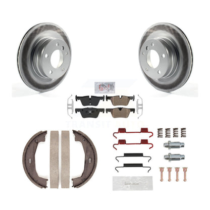 Rotors à revêtement de disque arrière, patins semi-métalliques, chaussures de stationnement et Kit de matériel pour BMW