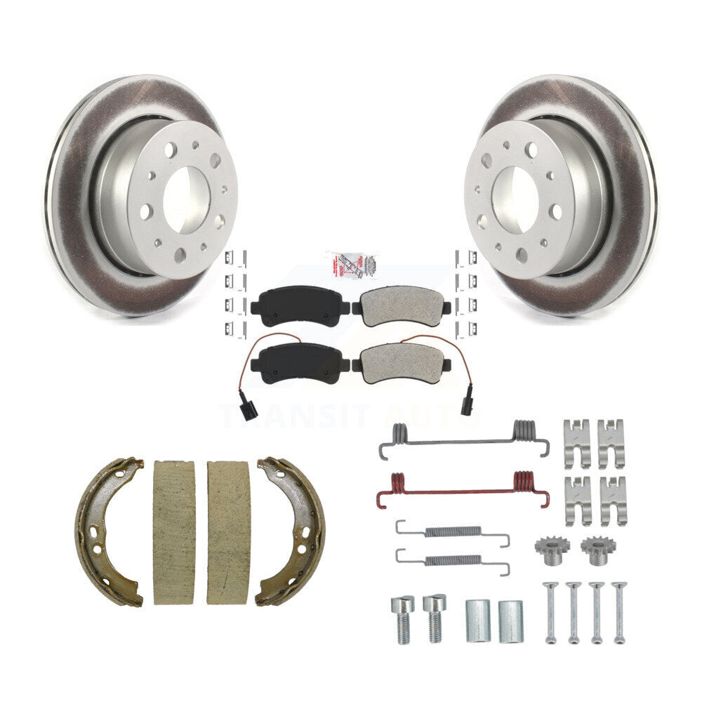 Rotors à revêtement de disque arrière, patins semi-métalliques, chaussures de stationnement et kit de quincaillerie pour Ram