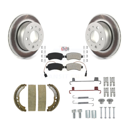 Rotors à revêtement de disque arrière, patins semi-métalliques, chaussures de stationnement et kit de quincaillerie pour Ram