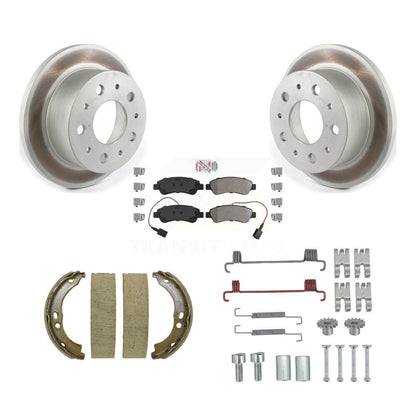 Rotors à revêtement de disque arrière, patins semi-métalliques, chaussures de stationnement et kit de quincaillerie pour Ram