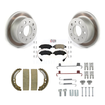Rotors à revêtement de disque arrière, patins semi-métalliques, chaussures de stationnement et kit de quincaillerie pour Ram