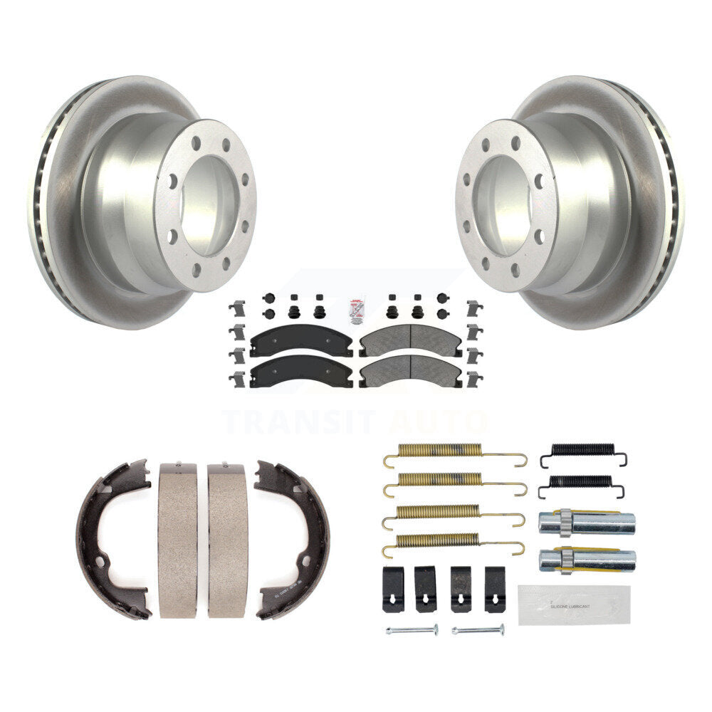 Rotors à revêtement de disque arrière, plaquettes semi-métalliques, Kit de quincaillerie pour chaussures de frein de stationnement pour