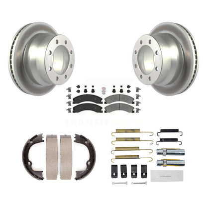 Rotors à revêtement de disque arrière, plaquettes semi-métalliques, Kit de quincaillerie pour chaussures de frein de stationnement pour