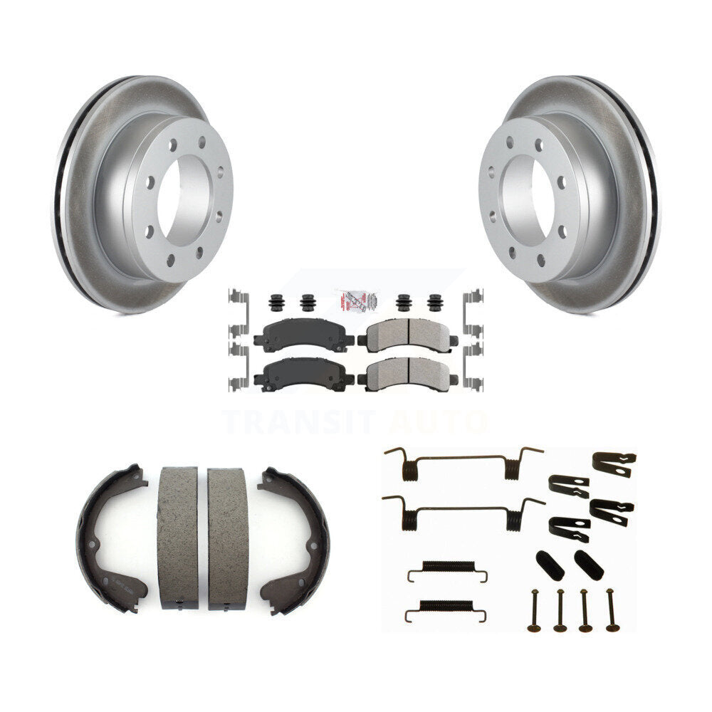 Rotors à revêtement de disque arrière, plaquettes semi-métalliques, Kit de quincaillerie pour chaussures de frein de stationnement pour