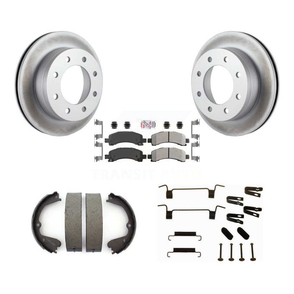 Rotors à revêtement de disque arrière, plaquettes semi-métalliques, Kit de quincaillerie pour chaussures de frein de stationnement pour