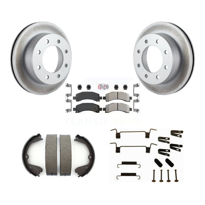 Rotors à revêtement de disque arrière, plaquettes semi-métalliques, Kit de quincaillerie pour chaussures de frein de stationnement pour