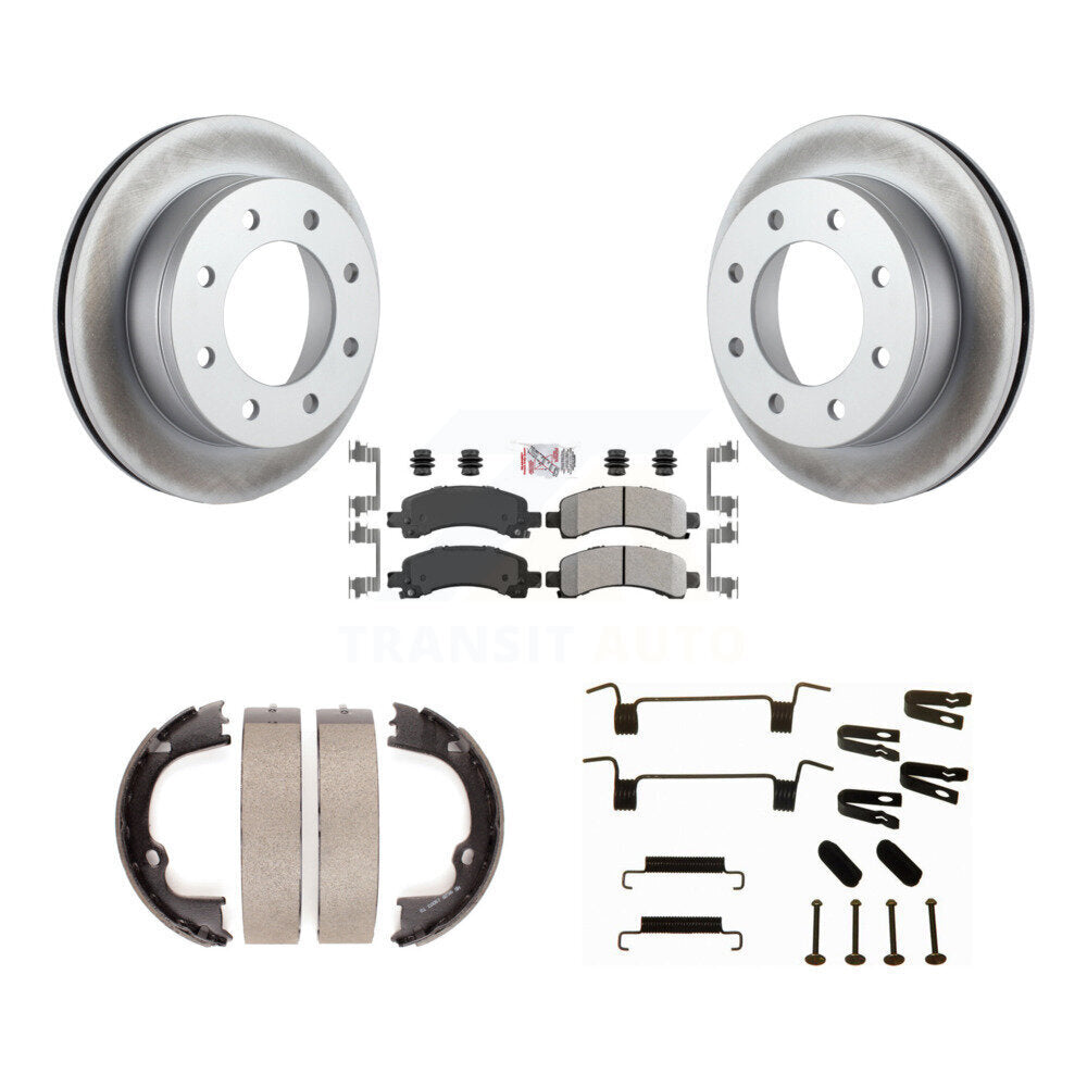 Rotors à revêtement de disque arrière, patins semi-métalliques, chaussures de stationnement et kit de quincaillerie pour 250