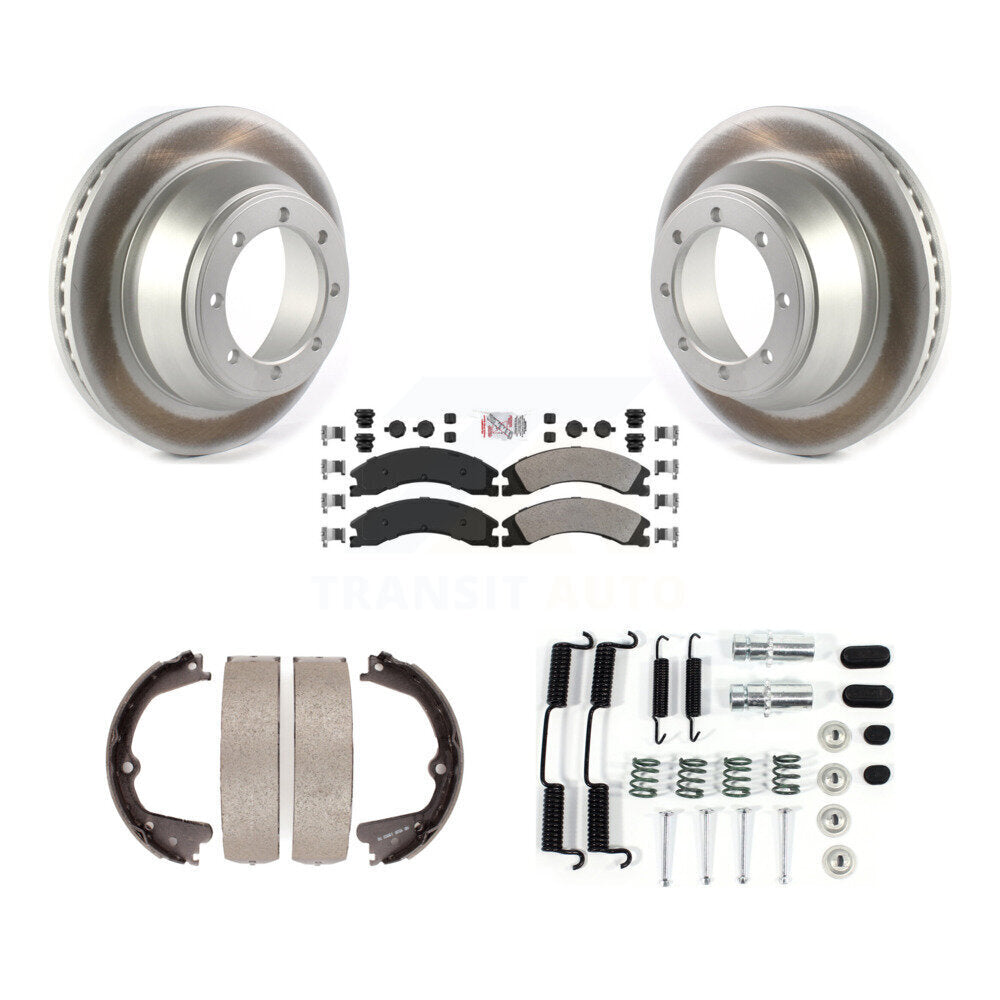 Rotors à revêtement de disque arrière, plaquettes semi-métalliques, Kit de quincaillerie pour chaussures de frein de stationnement pour
