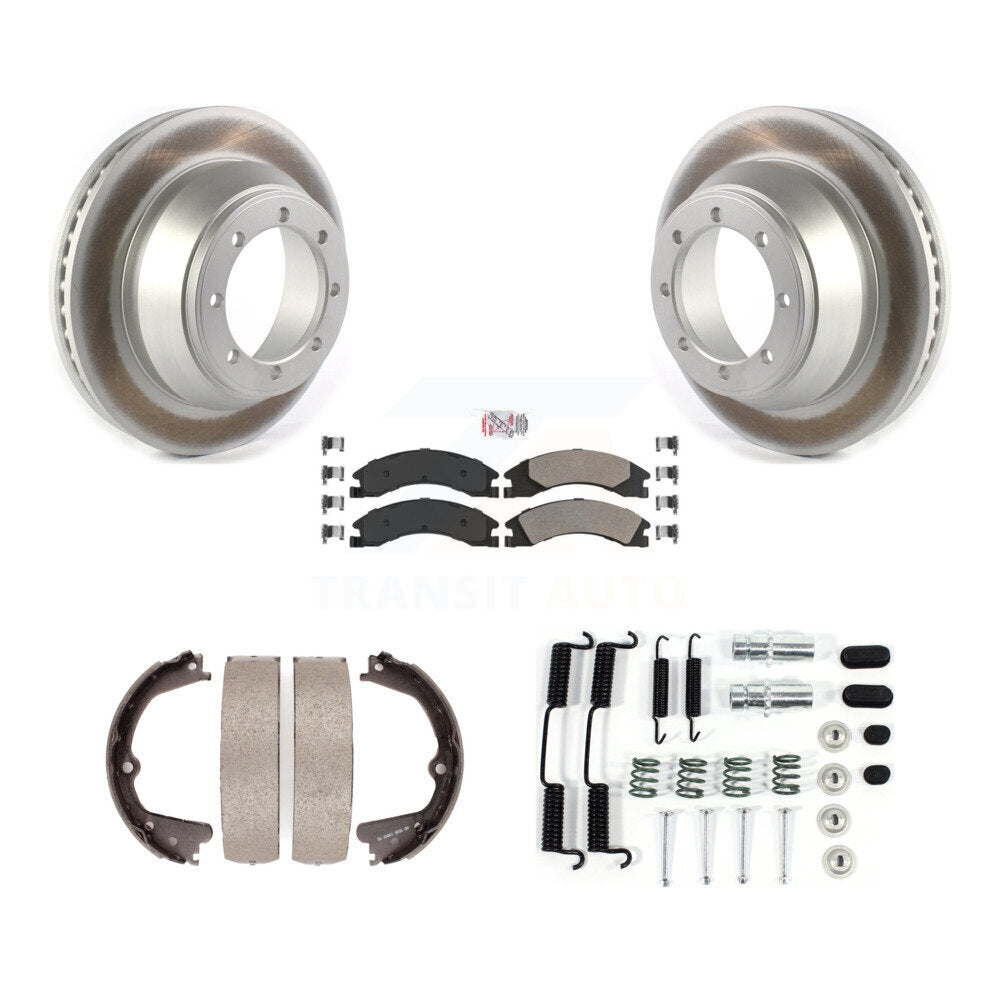 Rotors à revêtement de disque arrière, plaquettes semi-métalliques, Kit de quincaillerie pour chaussures de frein de stationnement pour