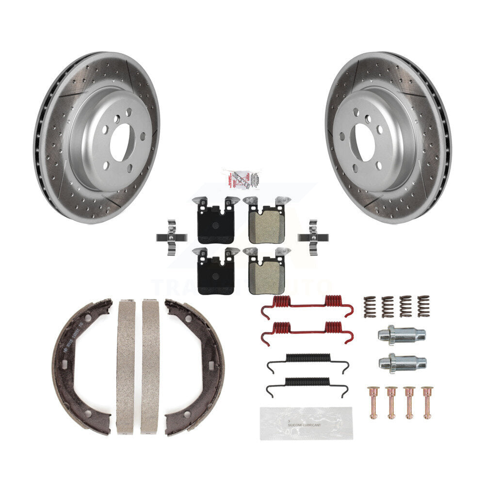 Rotors à revêtement de disque arrière, patins semi-métalliques, chaussures de stationnement et Kit de matériel pour BMW