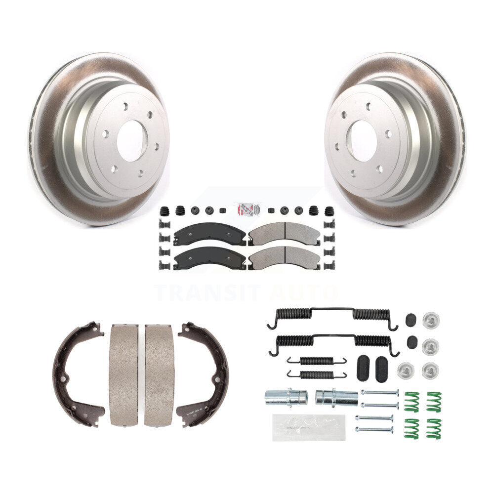 Rotors à revêtement de disque arrière, plaquettes semi-métalliques, Kit de quincaillerie pour chaussures de frein de stationnement pour