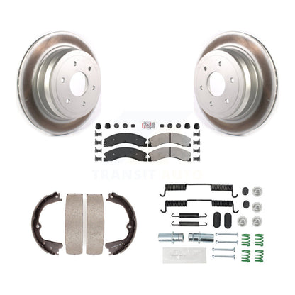 Rotors à revêtement de disque arrière, plaquettes semi-métalliques, Kit de quincaillerie pour chaussures de frein de stationnement pour