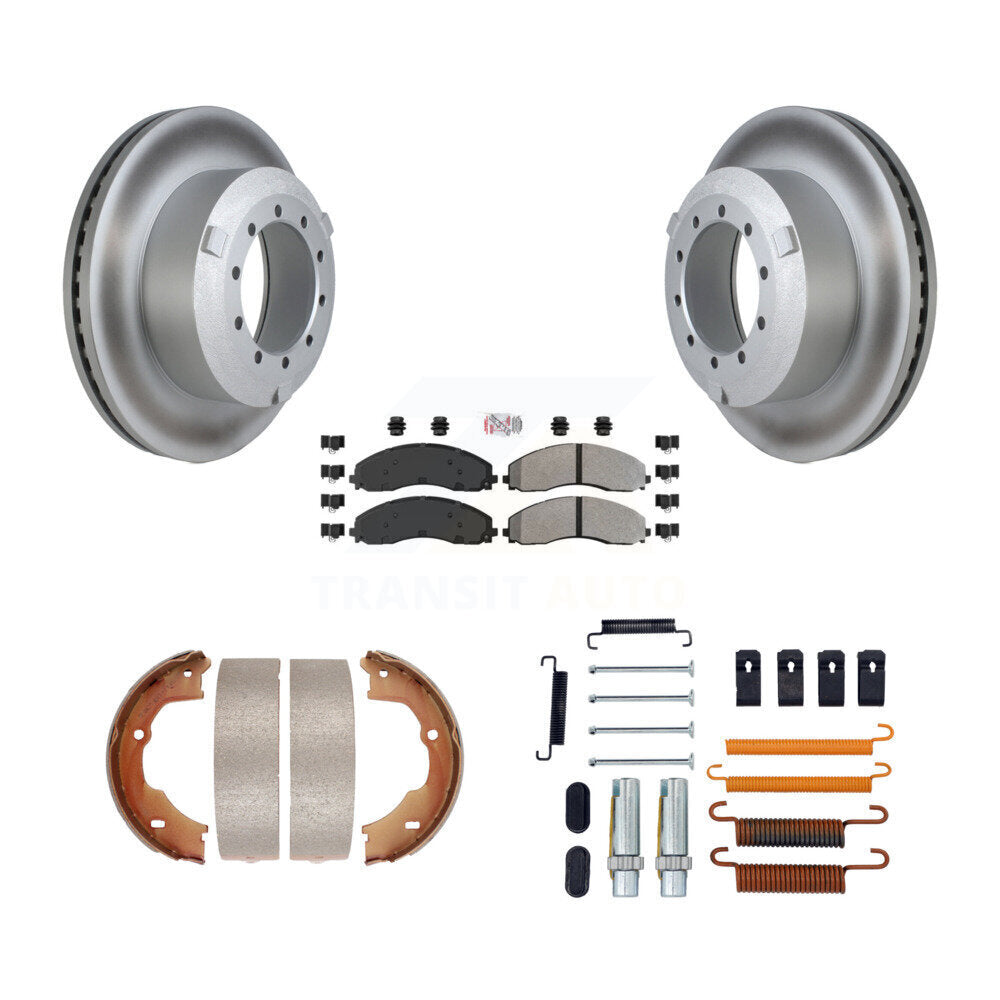 Rotors à revêtement de disque arrière, patins semi-métalliques, chaussures de stationnement et Kit de matériel pour