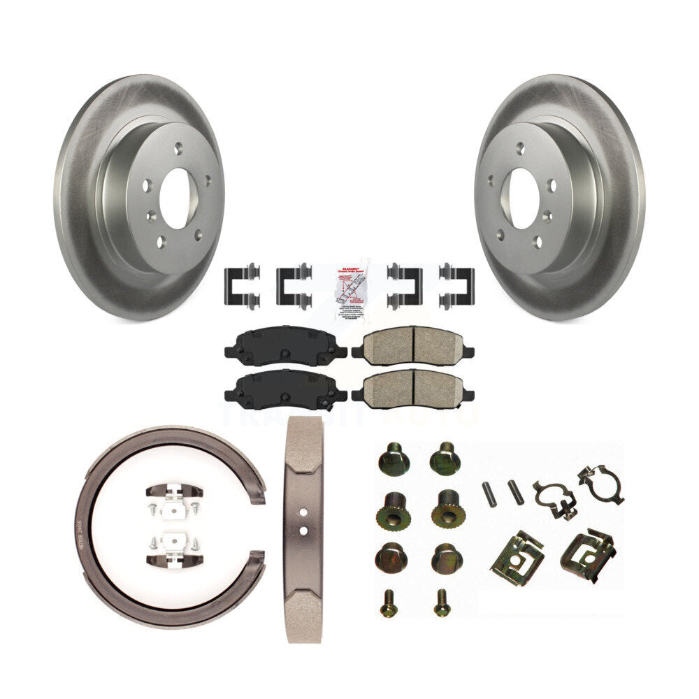 Kit de quincaillerie pour chaussures de stationnement, Rotors recouverts de disques arrière, tampons en céramique, pour Cadillac DT