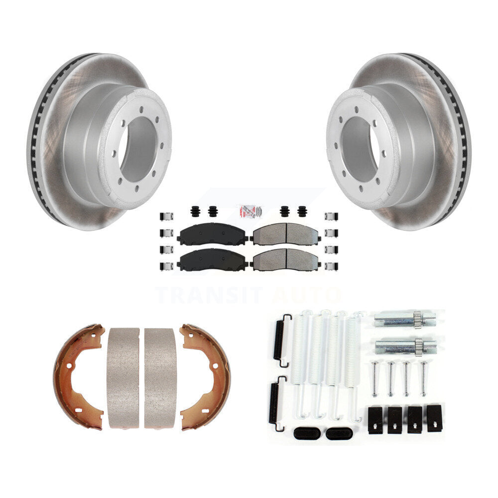 Rotors à revêtement de disque arrière, plaquettes semi-métalliques, Kit de quincaillerie pour chaussures de frein de stationnement pour