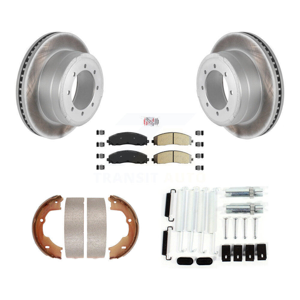 Rotors à revêtement de disque arrière, plaquettes semi-métalliques, Kit de quincaillerie pour chaussures de frein de stationnement pour
