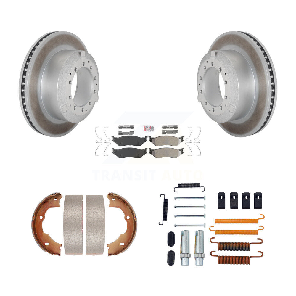 Rotors à revêtement de disque arrière, patins semi-métalliques, chaussures de stationnement et Kit de matériel pour