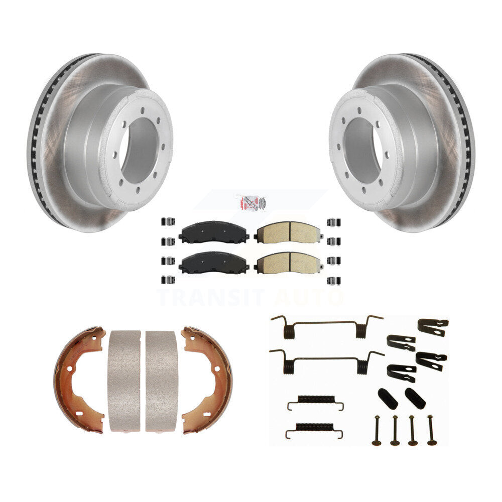 Rotors à revêtement de disque arrière, plaquettes semi-métalliques, Kit de quincaillerie pour chaussures de frein de stationnement pour