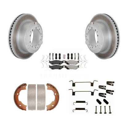 Rotors à revêtement de disque arrière, plaquettes semi-métalliques, Kit de quincaillerie pour chaussures de frein de stationnement pour