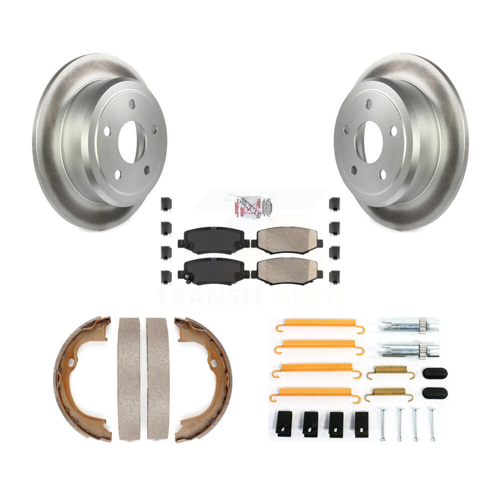 Kit de chaussures de stationnement et de matériel de stationnement de plaquettes en céramique de rotors enduits de disque arrière pour Jeep JK