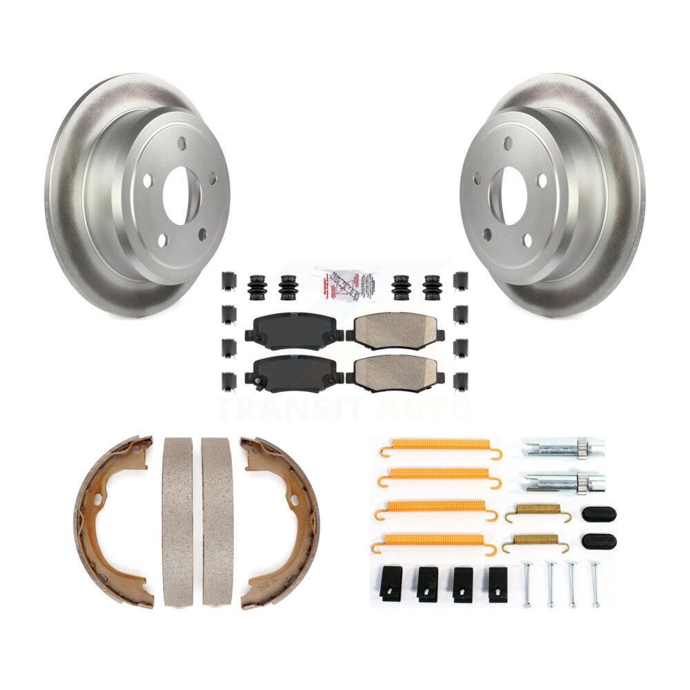 Kit de chaussures de stationnement et de matériel de stationnement de plaquettes en céramique de rotors enduits de disque arrière pour Jeep JK