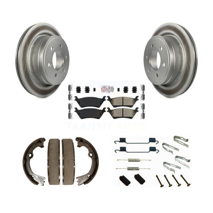Rotors à revêtement de disque arrière, plaquettes semi-métalliques, Kit de quincaillerie pour chaussures de frein de stationnement pour