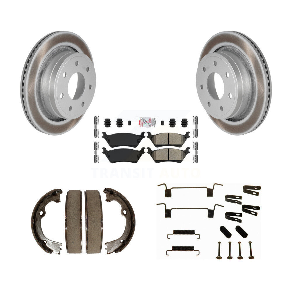 Rotors à revêtement de disque arrière, plaquettes semi-métalliques, Kit de quincaillerie pour chaussures de frein de stationnement pour