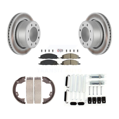 Rotors à revêtement de disque arrière, plaquettes semi-métalliques, Kit de quincaillerie pour chaussures de frein de stationnement pour