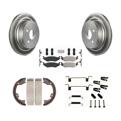 Rotors à revêtement de disque arrière, plaquettes semi-métalliques, Kit de quincaillerie pour chaussures de frein de stationnement pour