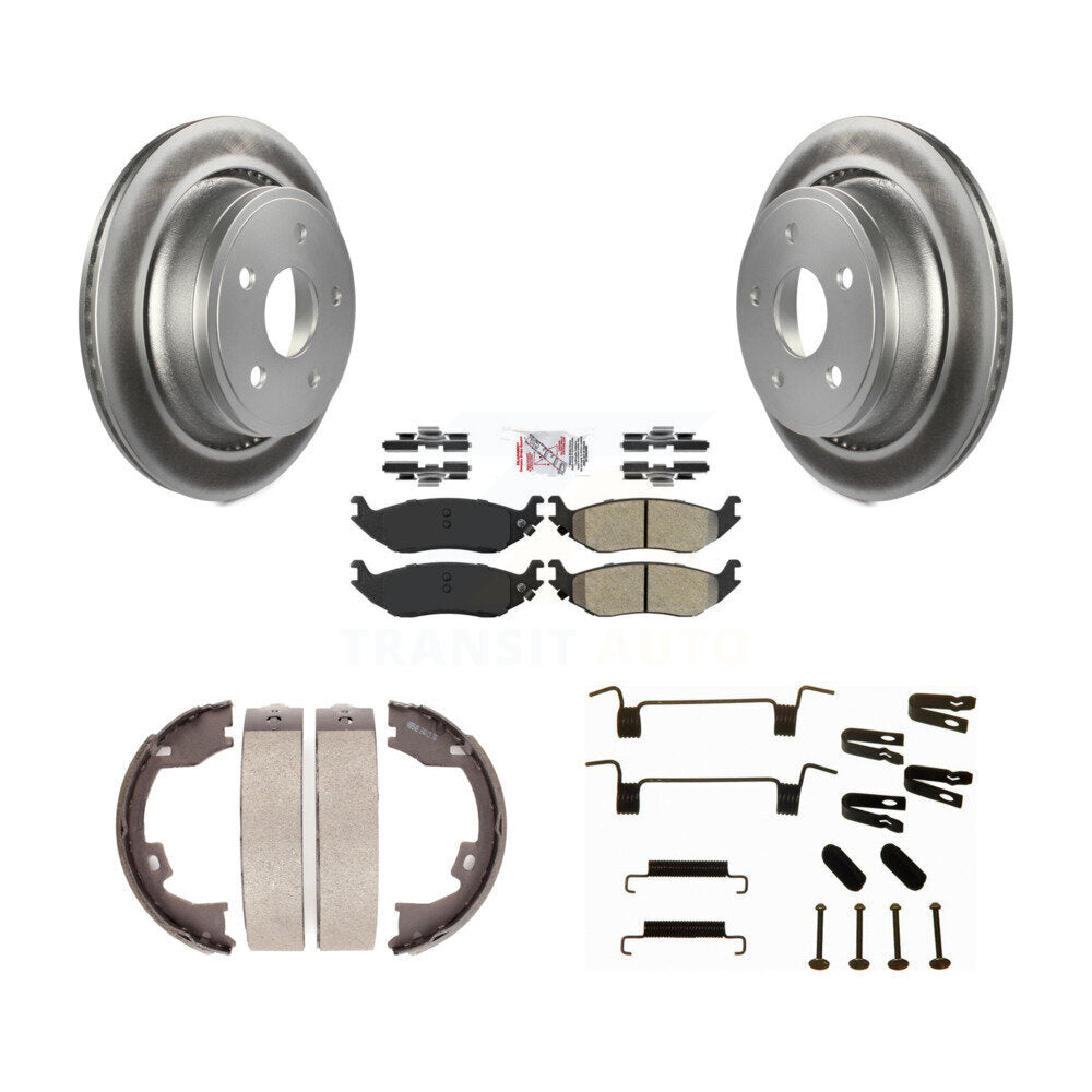 Rotors à revêtement de disque arrière, plaquettes semi-métalliques, Kit de quincaillerie pour chaussures de frein de stationnement pour