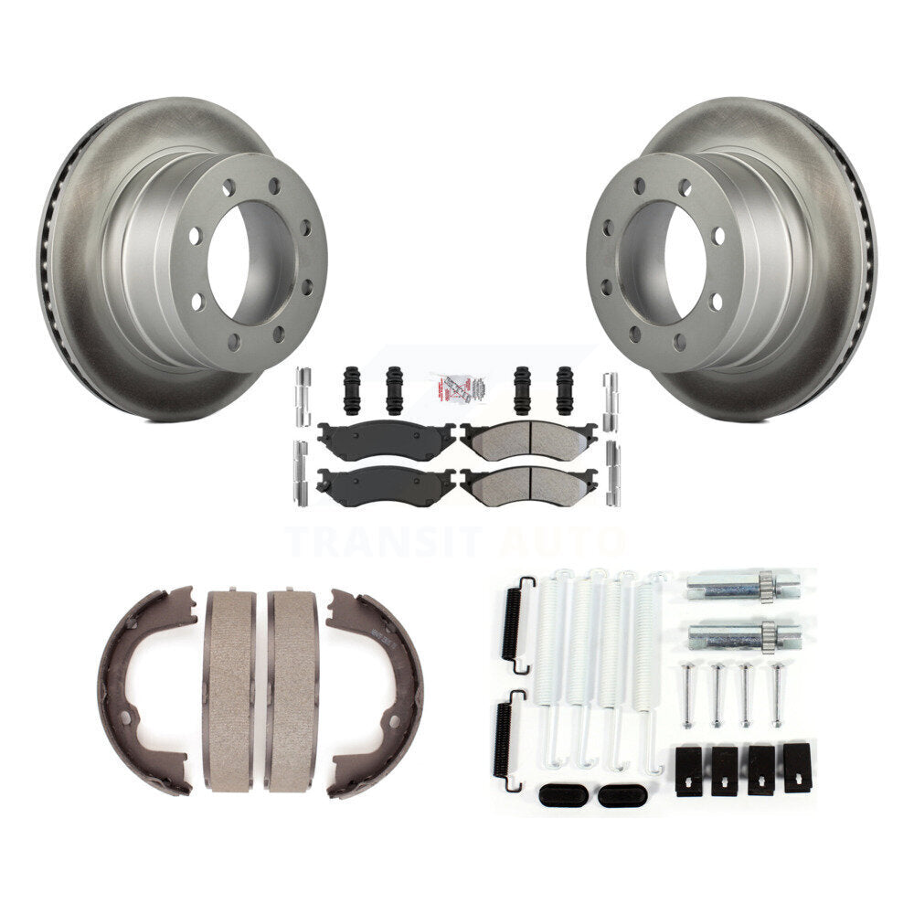 Rotors à revêtement de disque arrière, plaquettes semi-métalliques, Kit de quincaillerie pour chaussures de frein de stationnement pour