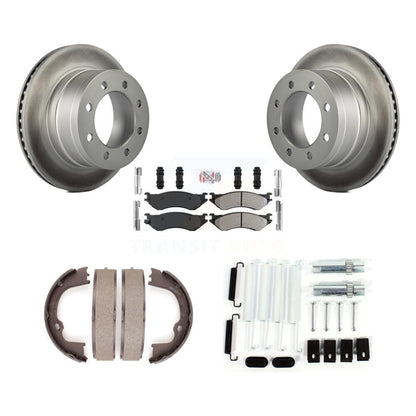 Rotors à revêtement de disque arrière, plaquettes semi-métalliques, Kit de quincaillerie pour chaussures de frein de stationnement pour
