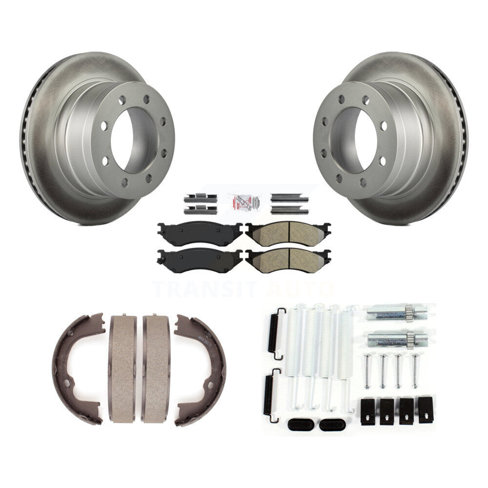 Rotors à revêtement de disque arrière, plaquettes semi-métalliques, Kit de quincaillerie pour chaussures de frein de stationnement pour
